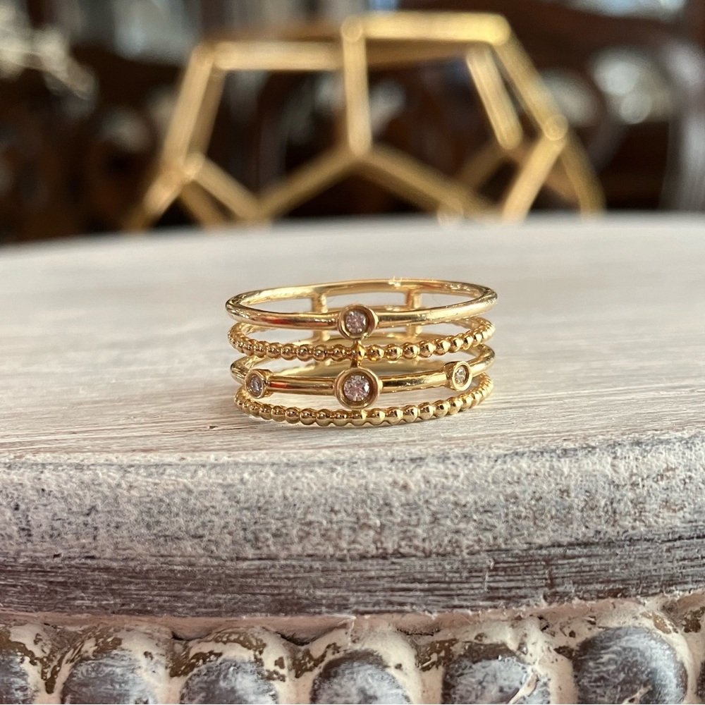 Diamond Multi Row Ring - Picture 2 of 4